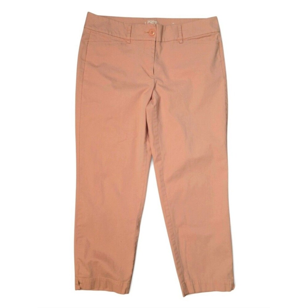 Loft Crop Jeans Straight Peach Size 6 Womens